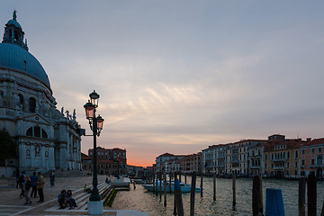 Image showing Grand Canal and Basilica Santa Maria della Salute in Venice