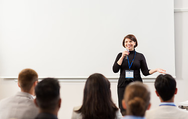 Image showing group of people at business conference or lecture