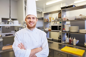 Image showing happy male chef cook at restaurant kitchen