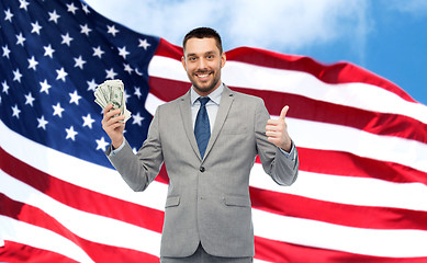 Image showing happy businessman with american dollar money