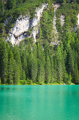 Image showing Braies Lake in Dolomiti region, Italy