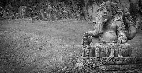 Image showing Ganesha statue in a beautiful mountain garden