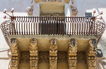 Image showing NOTO, ITALY - Detail of Baroque Balcony, 1750