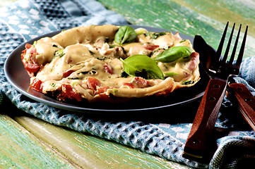 Image showing Fluffy Omelet with Vegetables