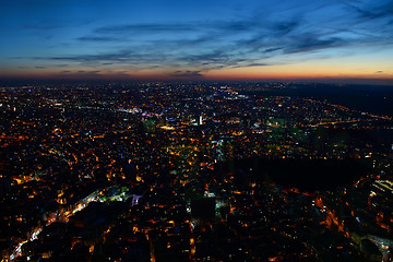Image showing Aerial night panoramic