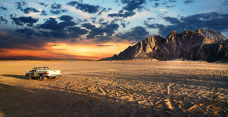 Image showing Sandy field in desert of Egypt