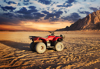 Image showing Quad bike in sand desert