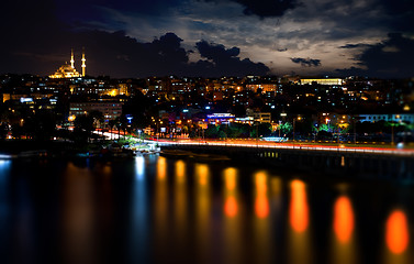 Image showing Ataturk bridge at night