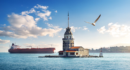 Image showing Maiden Tower in Istanbul at day