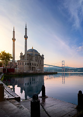 Image showing Ortakoy Mosque at dawn