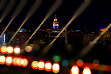 Image showing Galata Tower at Night