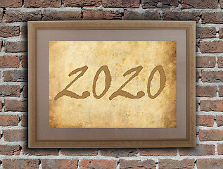 Image showing Old frame with brown paper - 2020