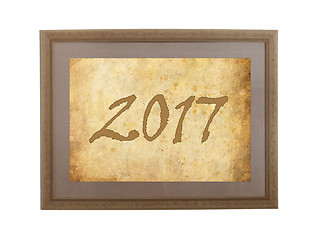 Image showing Old frame with brown paper - 2017