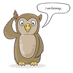 Image showing cute owl listening