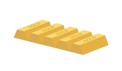 Image showing five gold ingots