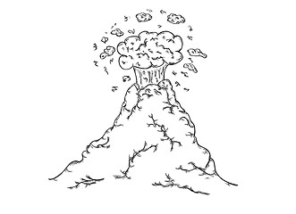 Image showing sketch of active volcano