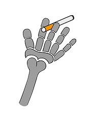 Image showing hand of skeleton with cigarette