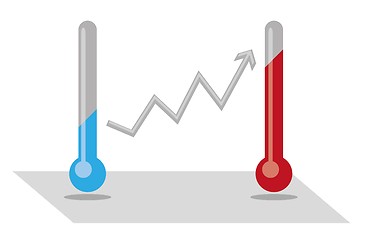 Image showing changing climate with thermometer