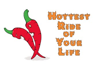 Image showing Hottest ride of your life with chili peppers.