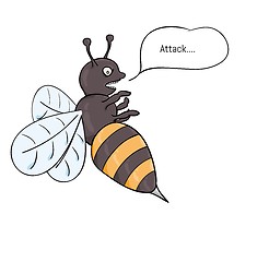 Image showing aggressive wasp attacking