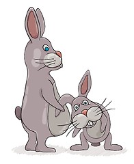 Image showing pregnant rabbit girl and dad