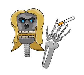 Image showing skeleton with cigarette