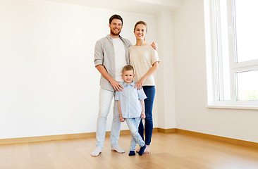 Image showing happy family with child moving to new home