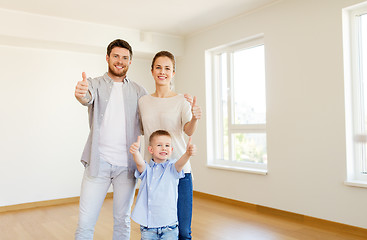 Image showing happy family with child moving to new home