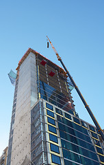 Image showing Skyscraper under construction at Hudson Yards with a crane