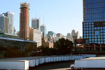 Image showing Cityscape of Manhattan with tower blocks and Javits Convention C