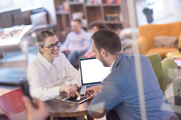 Image showing Business team Working With laptop in creative office