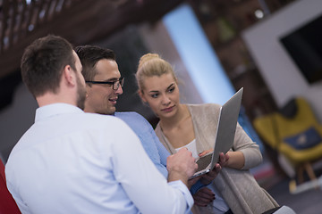 Image showing Business team Working With laptop in creative office