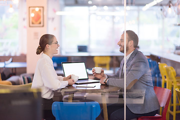 Image showing startup Business team Working With laptop in creative office