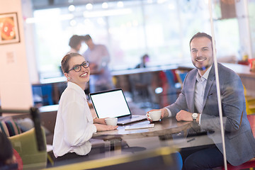 Image showing startup Business team Working With laptop in creative office