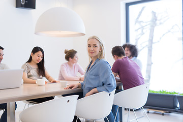 Image showing Startup Business Team At A Meeting at modern office building