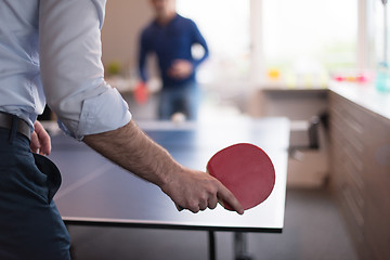 Image showing startup business team playing ping pong tennis