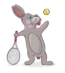 Image showing rabbit playing tennis