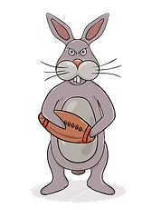 Image showing Rabbit and rugby ball