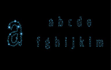 Image showing alphabet letters from glittering blue stars
