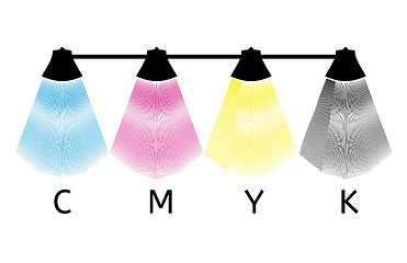 Image showing lamp silhouette with cyan, magenta, yellow, key