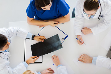 Image showing doctors with spine x-ray and clipboards