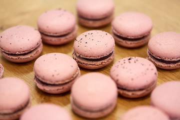 Image showing macarons on table at confectionery or bakery