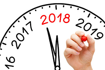 Image showing New Year 2018 Clock Concept