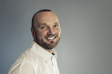 Image showing bearded smiling man portrait