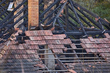 Image showing Collapsed House Roof