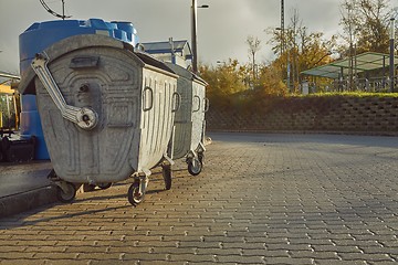 Image showing Garbage Containers in a urban area