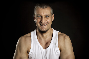 Image showing dark smiling man portrait
