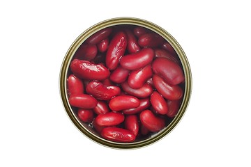 Image showing Canned red bean on white