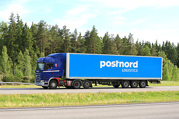 Image showing Scania Truck for Postnord Logistics Transport