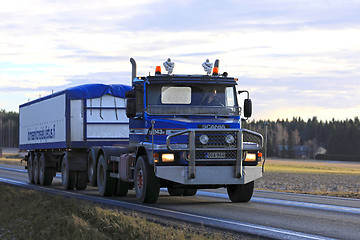 Image showing Classic Blue Scania 143H Road Transport